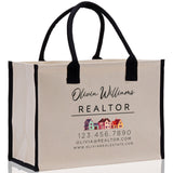 Realtor Tote Bag Personalized Business Tote Bag Custom Real Estate Agent Gift Bulk Business Logo Realtor Swag Real Estate Tote Bag - Aaria Tees Aaria Tees