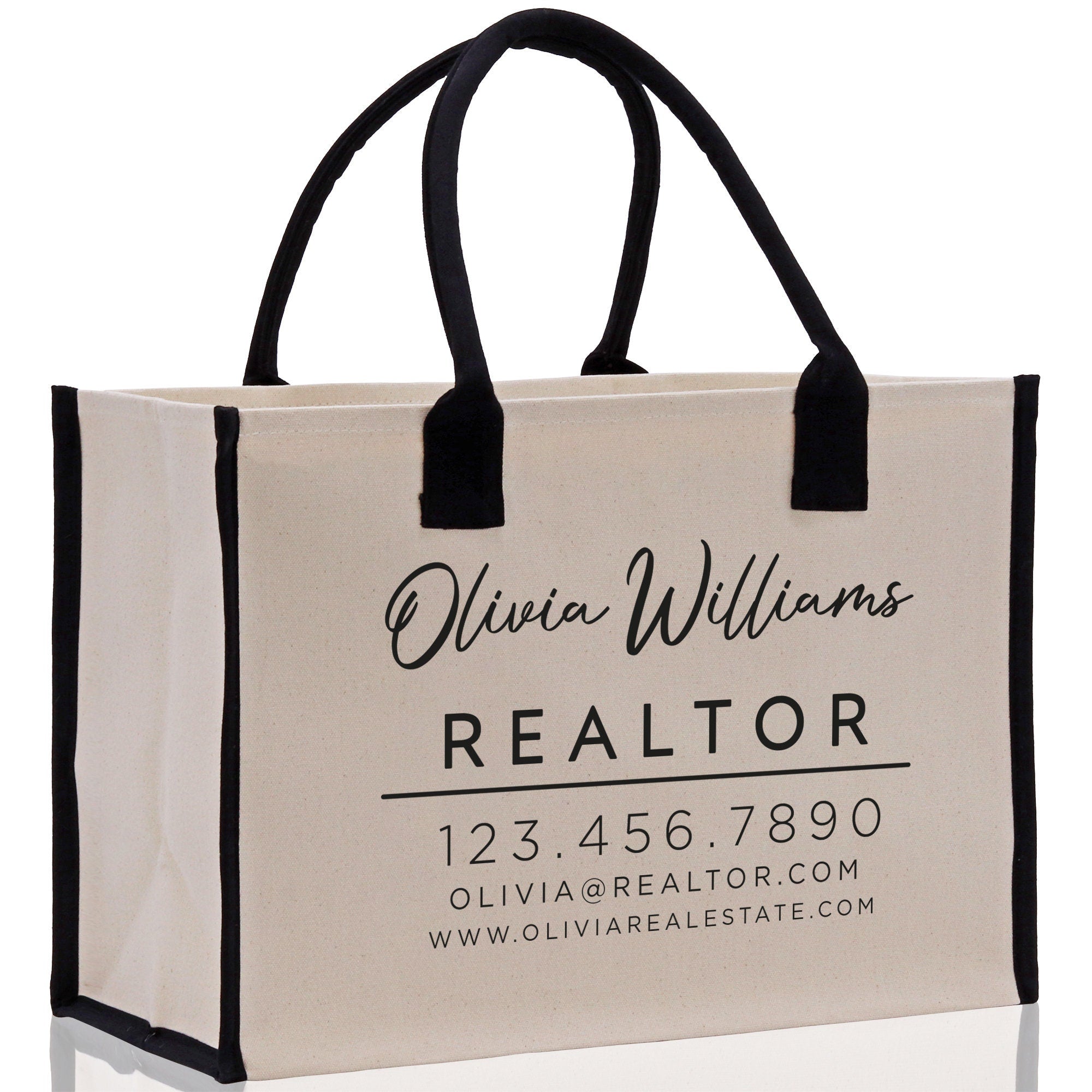 Realtor Tote Bag Personalized Business Tote Bag Custom Real Estate Agent Gift Bulk Business Logo Realtor Swag Real Estate Tote Bag - Aaria Tees Aaria Tees