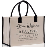Realtor Tote Bag Personalized Business Tote Bag Custom Real Estate Agent Gift Bulk Business Logo Realtor Swag Real Estate Tote Bag - Aaria Tees Aaria Tees