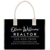 Realtor Tote Bag Personalized Business Tote Bag Custom Real Estate Agent Gift Bulk Business Logo Realtor Swag Real Estate Tote Bag - Aaria Tees Aaria Tees