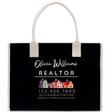 Realtor Tote Bag Personalized Business Tote Bag Custom Real Estate Agent Gift Bulk Business Logo Realtor Swag Real Estate Tote Bag - Aaria Tees Aaria Tees