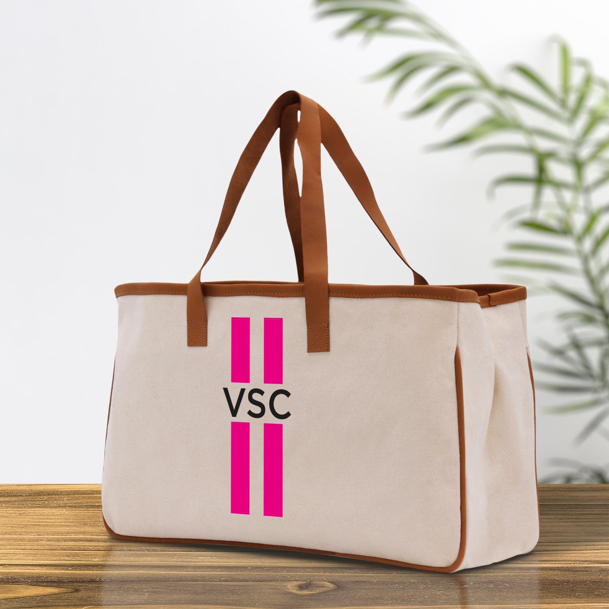 Personalized Monogrammed Canvas Tote Bag Striped Initials Custom Name Beach Bag Bridal Party Gifts Bride Gift Holiday Gift Bag - Aaria Tees Aaria Tees