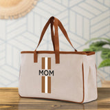 Personalized Monogrammed Canvas Tote Bag Striped Initials Custom Name Beach Bag Bridal Party Gifts Bride Gift Holiday Gift Bag - Aaria Tees Aaria Tees