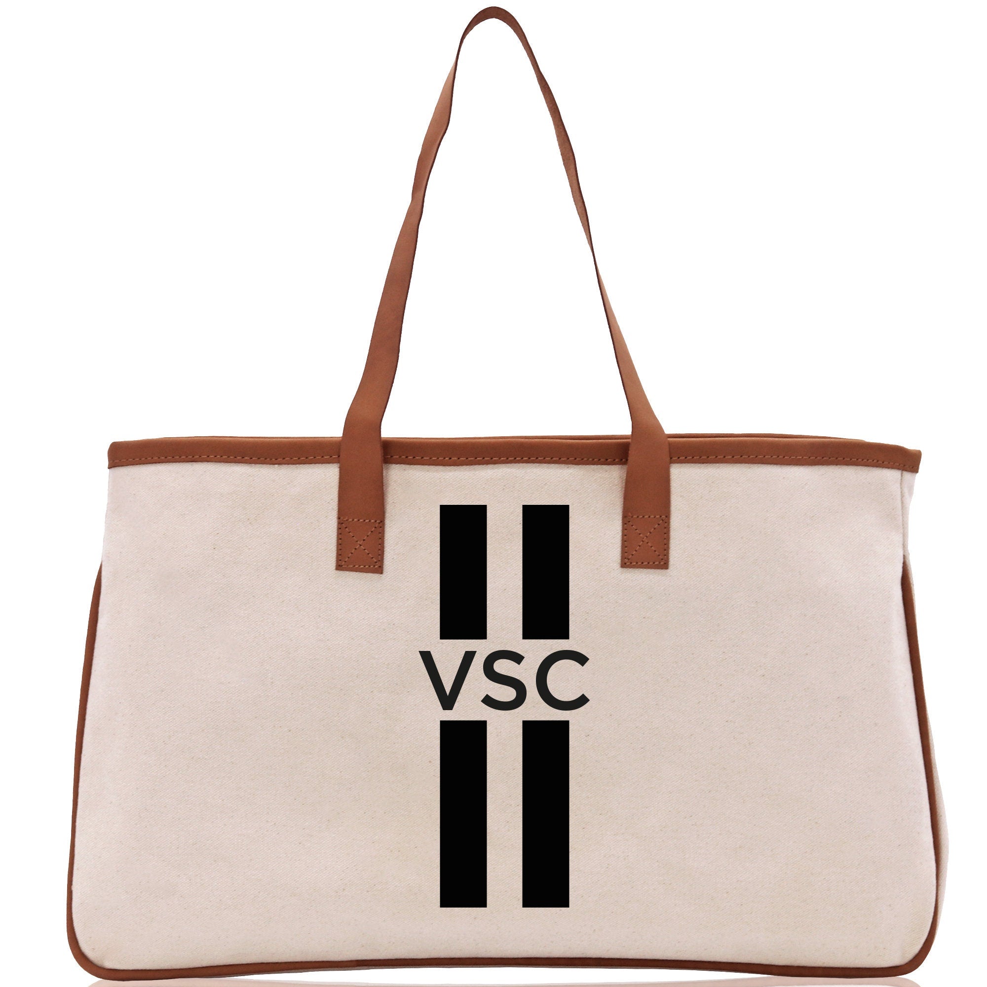 Personalized Monogrammed Canvas Tote Bag Striped Initials Custom Name Beach Bag Bridal Party Gifts Bride Gift Holiday Gift Bag - Aaria Tees Aaria Tees