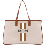 Personalized Monogrammed Canvas Tote Bag Striped Initials Custom Name Beach Bag Bridal Party Gifts Bride Gift Holiday Gift Bag - Aaria Tees Aaria Tees