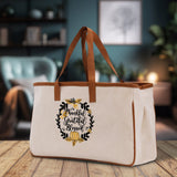 Thankful Grateful Blessed Cotton Canvas Tote Bag Thanksgiving Bag Autumn Fall Vibes Bag Motivational Bag Blessed Bag Fall Market Grocery Bag - Aaria Tees Aaria Tees