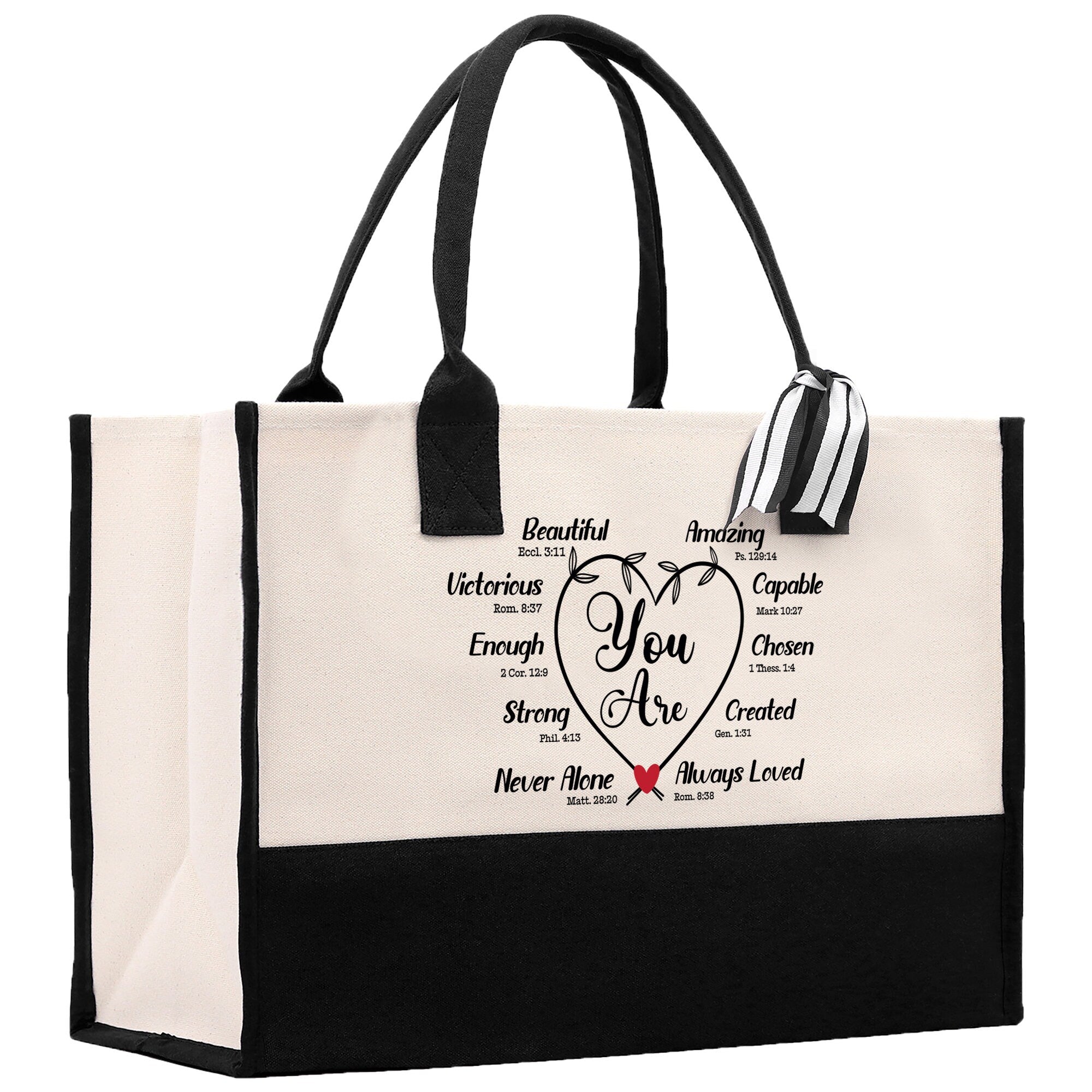 You Are Beautiful Bible Verses Religious Cotton Canvas Tote Religious Tote Bag for Women Bible Verse Canvas Tote Bag Religious Church Gifts - Aaria Tees Aaria Tees