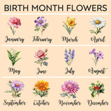 Personalized Kids and Grandkids Name Cotton Canvas Tote Bag Custom Flower Tote Bag Gift for Mom Gift for Grandma Birth Month Grandkids Name - Aaria Tees Aaria Tees