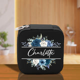 Floral Frame Custom Name Cotton Canvas Tote Bag Personalized Bridesmaid Gift Bag Wedding Birthday Gift Custom Name Tote Maid of Honor Gift - Aaria Tees Aaria Tees