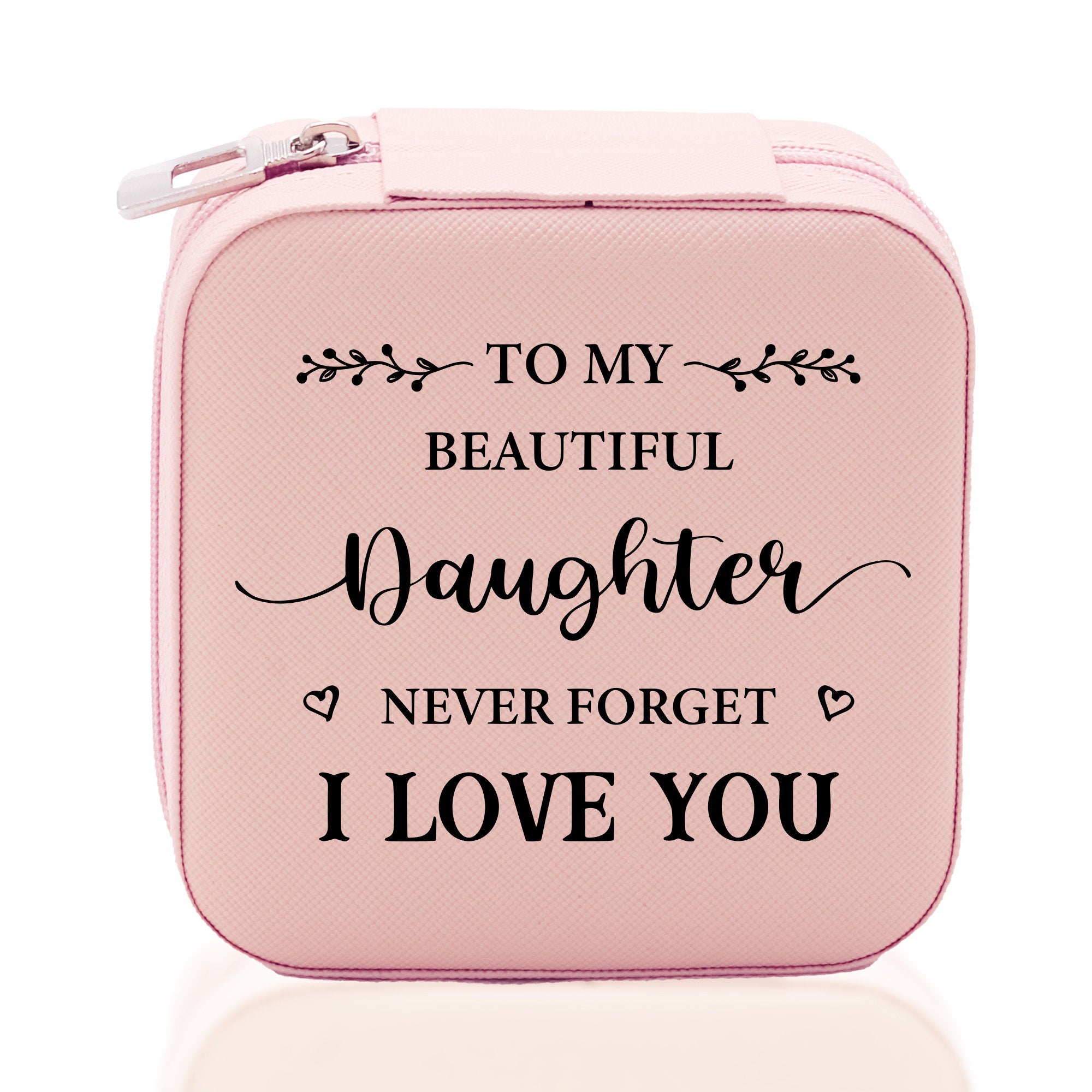 To My Beautiful Daughter Never Forget I Love Cotton Canvas Tote Bag Daughter Birthday Gift From Mother to Daughter Jewelry Box Gift - Aaria Tees Aaria Tees