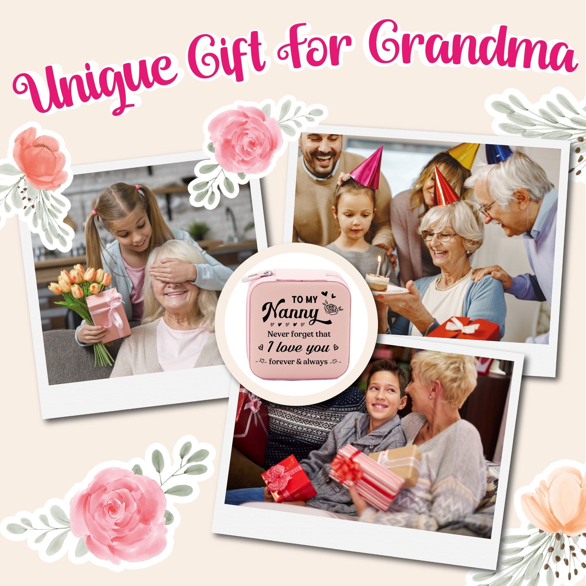 To My Nanny Never Forget That I Love You Forever & Always Cotton Canvas Tote Bag Birthday Gift From Grandkids to Grandma Jewelry Box Gift - Aaria Tees Aaria Tees