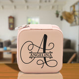 Split Initial and Name Custom Cotton Canvas Tote Bag Personalized Initial Tote Birthday Gift Wedding Gift Jewelry Box Frosted Can Glass Set - Aaria Tees Aaria Tees