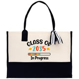 Class of 2035 In Progress Cotton Canvas Tote Bag Graduation Gift Bag Last Day of School Pre-Kindergarten Tote Bag First Day of School Bag - Aaria Tees Aaria Tees
