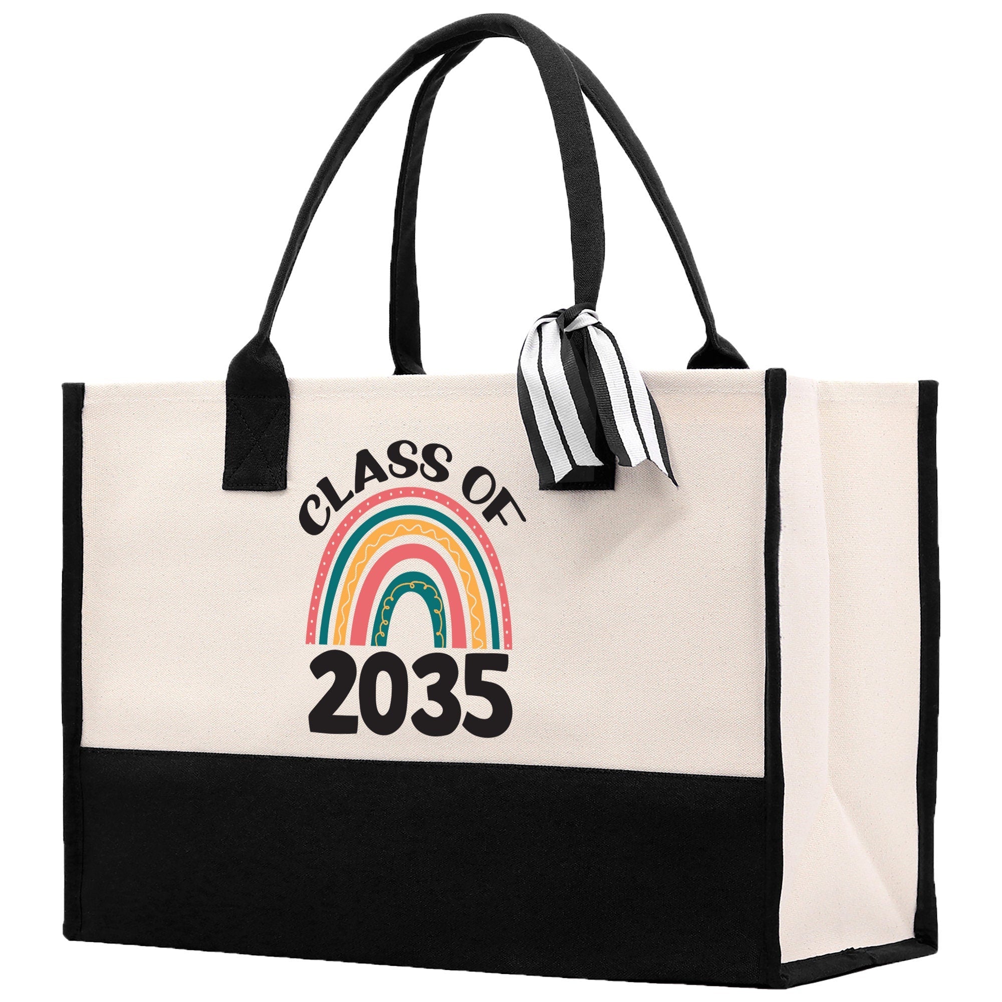 Class of 2035 Rainbow Cotton Canvas Tote Bag Graduation Gift Bag Last Day of School Pre-Kindergarten Tote Bag First Day of School Bag - Aaria Tees Aaria Tees