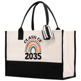 Class of 2035 Rainbow Cotton Canvas Tote Bag Graduation Gift Bag Last Day of School Pre-Kindergarten Tote Bag First Day of School Bag - Aaria Tees Aaria Tees