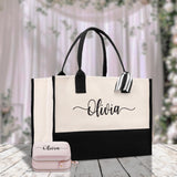 Wedding Custom Name Cotton Canvas Tote Bag Personalized Wedding Bag Bridal Shower Gift Honeymoon Gift Customized Wedding Gift Bridesmaid Gif - Aaria Tees Aaria Tees