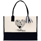 Nurse Stuff Heart Tote Custom Name Personalized Cotton Canvas Tote Bag Nurse Gift Future Nurse Gift Nursing Student Graduation Gift - Aaria Tees Aaria Tees