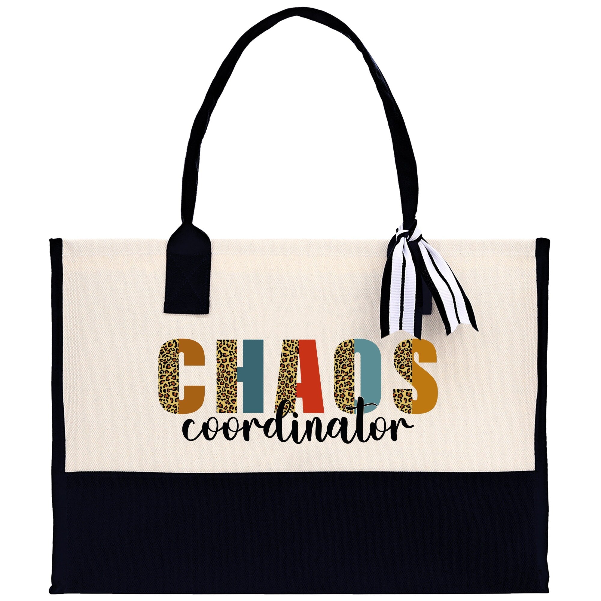 Chaos Coordinator Cotton Canvas Tote Bag Teacher Birthday Tote Bag Teacher Retirement Gift Administrative Professionals Day Gift - Aaria Tees Aaria Tees