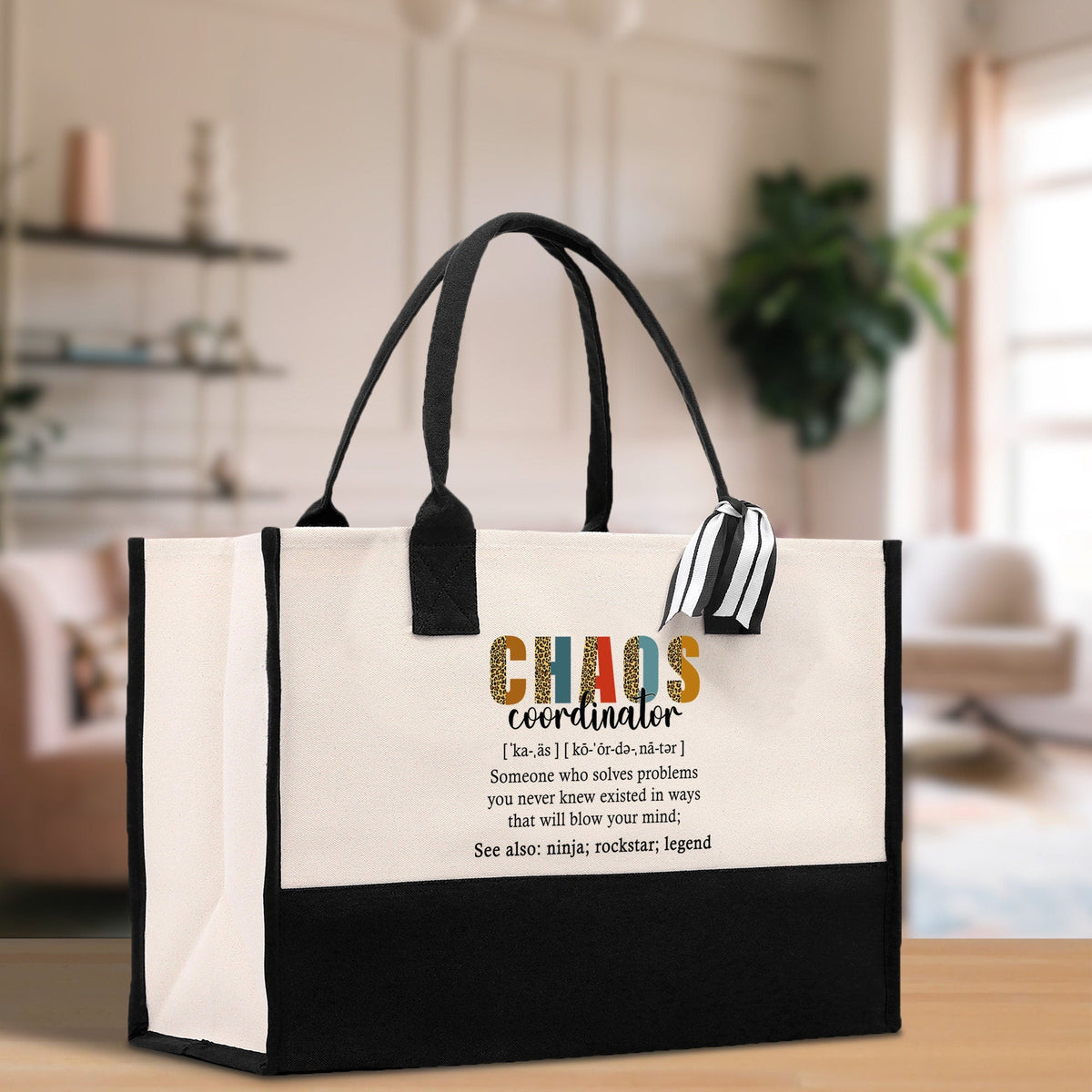 Chaos Coordinator Cotton Canvas Tote Bag Teacher Birthday Tote Bag Teacher Retirement Gift Administrative Professionals Day Gift - Aaria Tees