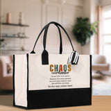 Chaos Coordinator Cotton Canvas Tote Bag Teacher Birthday Tote Bag Teacher Retirement Gift Administrative Professionals Day Gift - Aaria Tees Aaria Tees