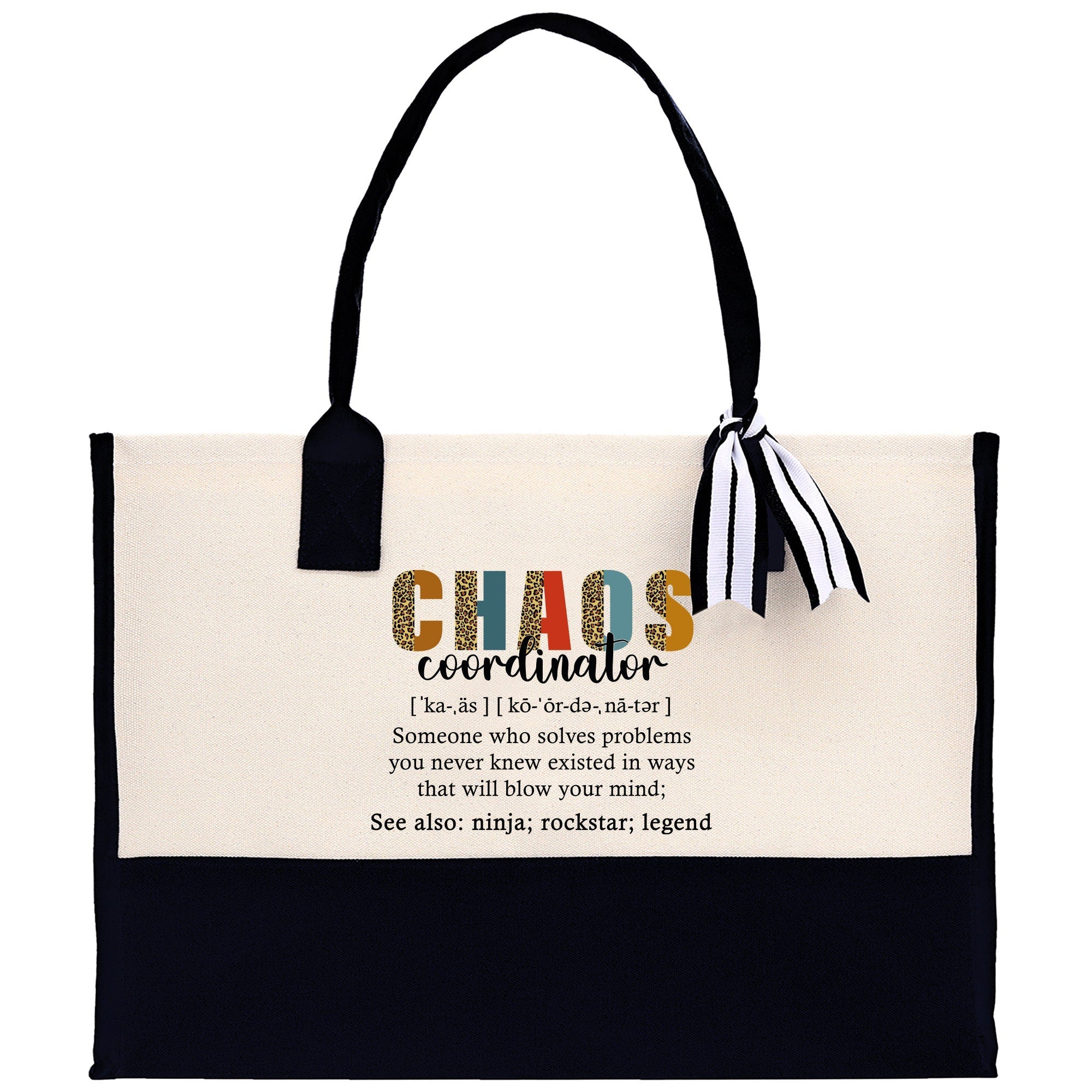 Chaos Coordinator Cotton Canvas Tote Bag Teacher Birthday Tote Bag Teacher Retirement Gift Administrative Professionals Day Gift - Aaria Tees Aaria Tees