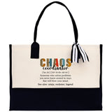 Chaos Coordinator Cotton Canvas Tote Bag Teacher Birthday Tote Bag Teacher Retirement Gift Administrative Professionals Day Gift - Aaria Tees Aaria Tees