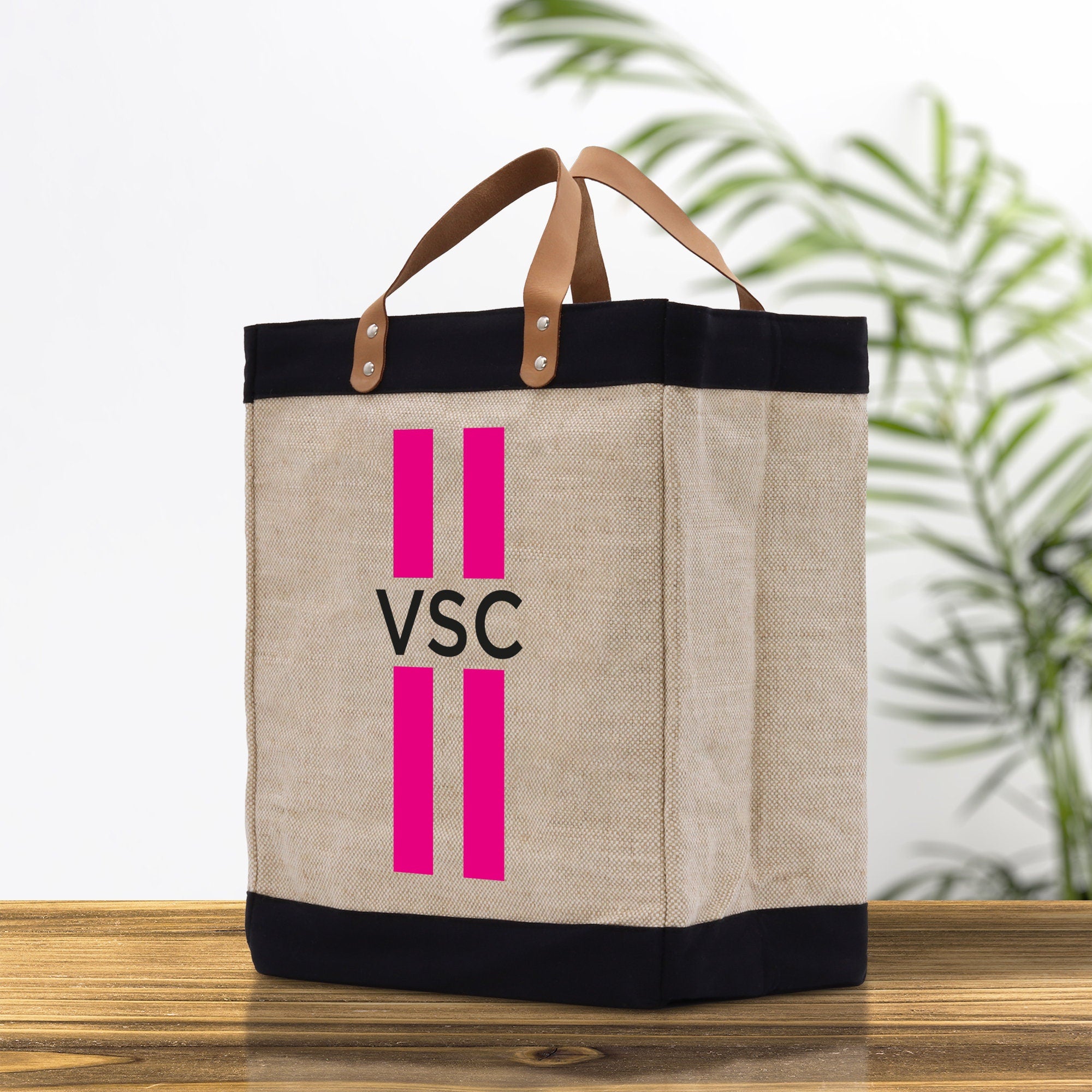 Personalized Monogrammed Canvas Tote Bag Striped Initials Custom Name Beach Bag Bridal Party Gifts Bride Gift Holiday Gift Bag - Aaria Tees Aaria Tees