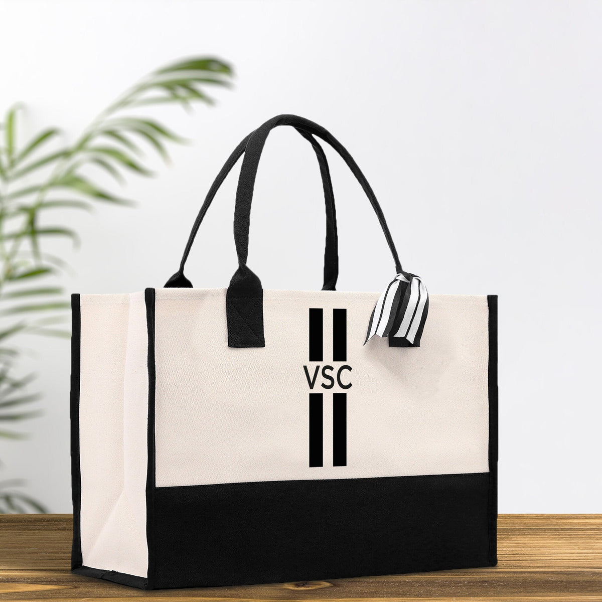 Personalized Monogrammed Canvas Tote Bag Striped Initials Custom Name Beach Bag Bridal Party Gifts Bride Gift Holiday Gift Bag - Aaria Tees