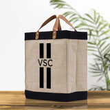 Personalized Monogrammed Canvas Tote Bag Striped Initials Custom Name Beach Bag Bridal Party Gifts Bride Gift Holiday Gift Bag - Aaria Tees Aaria Tees