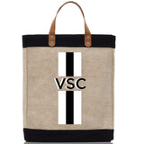 Personalized Monogrammed Canvas Tote Bag Striped Initials Custom Name Beach Bag Bridal Party Gifts Bride Gift Holiday Gift Bag - Aaria Tees Aaria Tees
