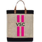 Personalized Monogrammed Canvas Tote Bag Striped Initials Custom Name Beach Bag Bridal Party Gifts Bride Gift Holiday Gift Bag - Aaria Tees Aaria Tees