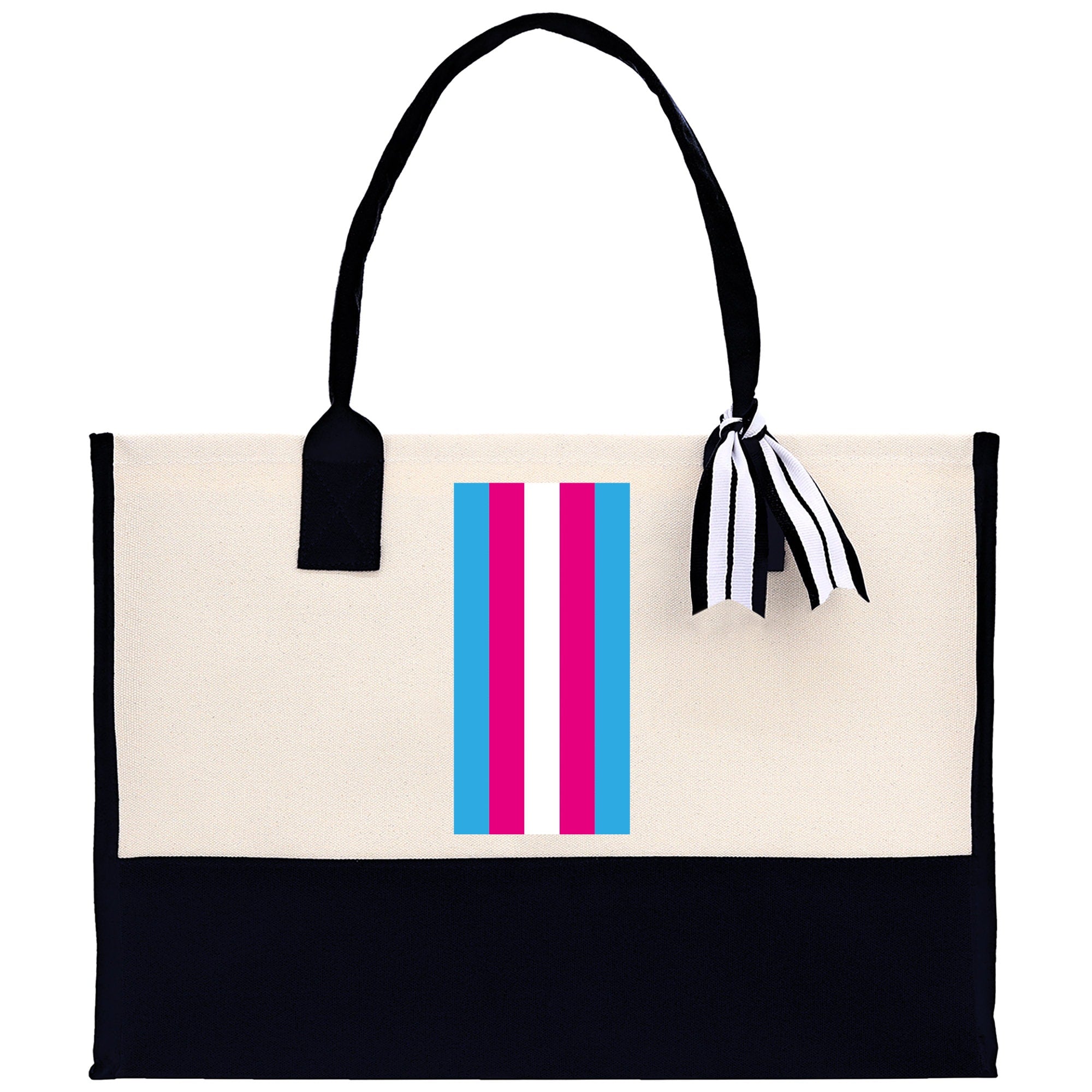 Personalized Monogrammed Canvas Tote Bag Striped Initials Custom Name Beach Bag Bridal Party Gifts Bride Gift Holiday Gift Bag - Aaria Tees Aaria Tees