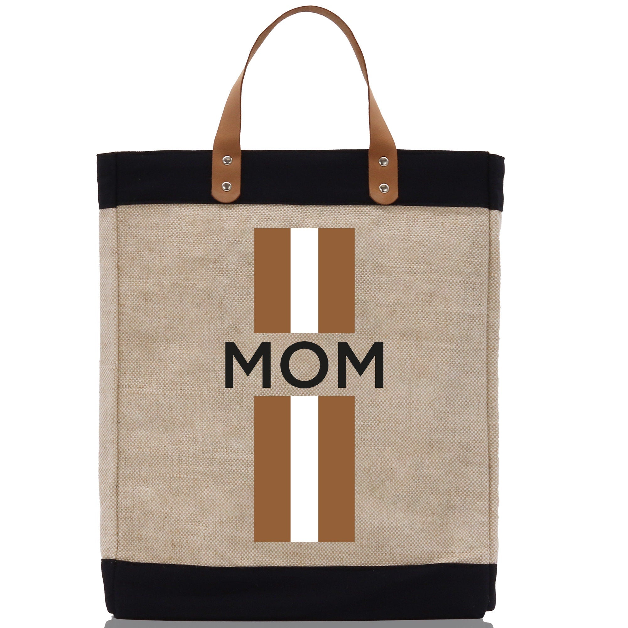 Personalized Monogrammed Canvas Tote Bag Striped Initials Custom Name Beach Bag Bridal Party Gifts Bride Gift Holiday Gift Bag - Aaria Tees Aaria Tees