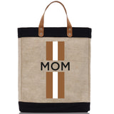 Personalized Monogrammed Canvas Tote Bag Striped Initials Custom Name Beach Bag Bridal Party Gifts Bride Gift Holiday Gift Bag - Aaria Tees Aaria Tees