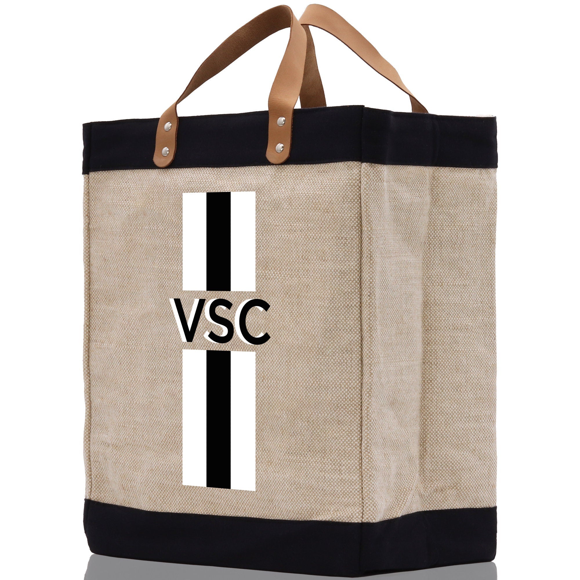 Personalized Monogrammed Canvas Tote Bag Striped Initials Custom Name Beach Bag Bridal Party Gifts Bride Gift Holiday Gift Bag - Aaria Tees Aaria Tees