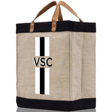 Personalized Monogrammed Canvas Tote Bag Striped Initials Custom Name Beach Bag Bridal Party Gifts Bride Gift Holiday Gift Bag - Aaria Tees Aaria Tees