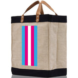 Personalized Monogrammed Canvas Tote Bag Striped Initials Custom Name Beach Bag Bridal Party Gifts Bride Gift Holiday Gift Bag - Aaria Tees Aaria Tees