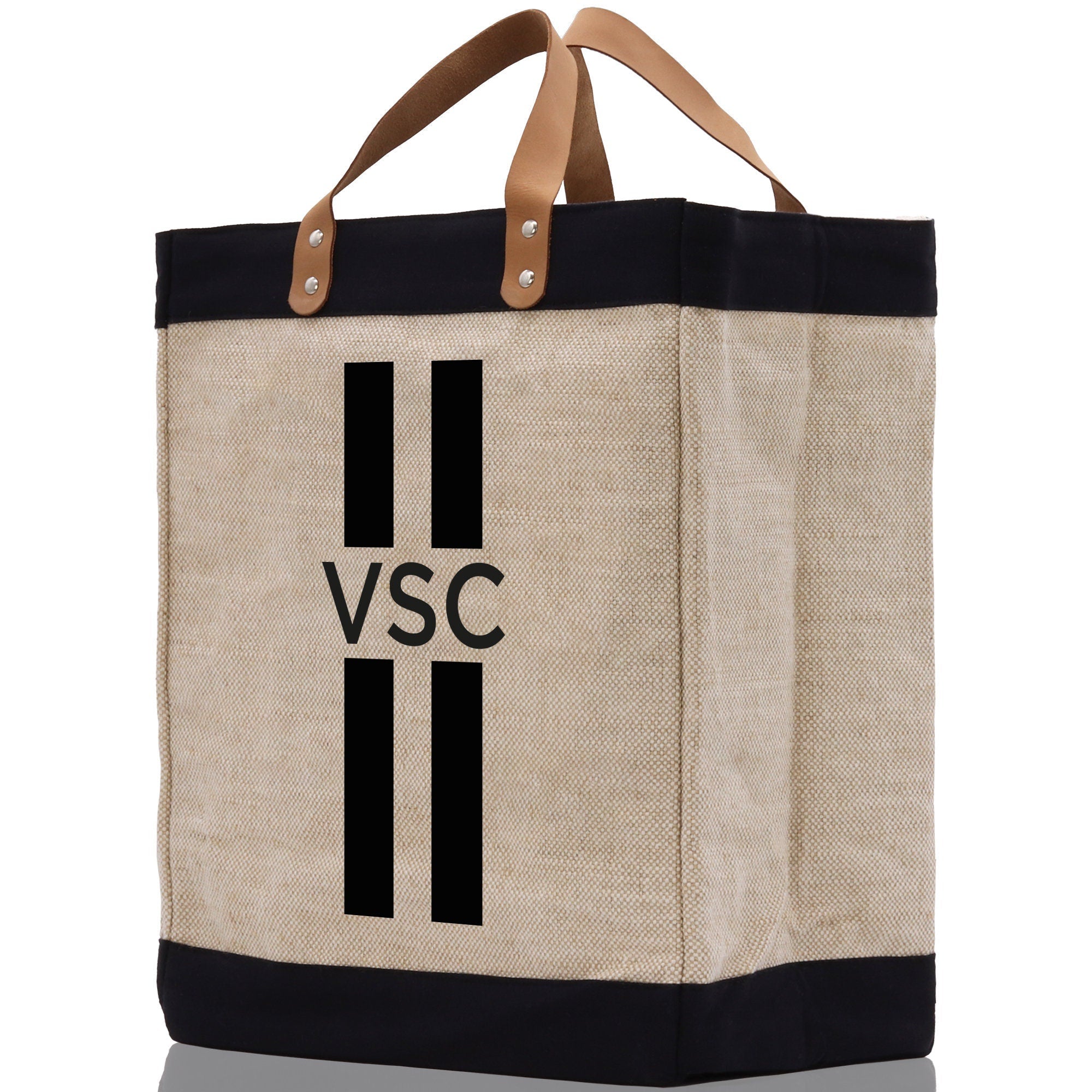 Personalized Monogrammed Canvas Tote Bag Striped Initials Custom Name Beach Bag Bridal Party Gifts Bride Gift Holiday Gift Bag - Aaria Tees Aaria Tees