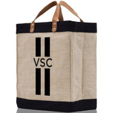 Personalized Monogrammed Canvas Tote Bag Striped Initials Custom Name Beach Bag Bridal Party Gifts Bride Gift Holiday Gift Bag - Aaria Tees Aaria Tees
