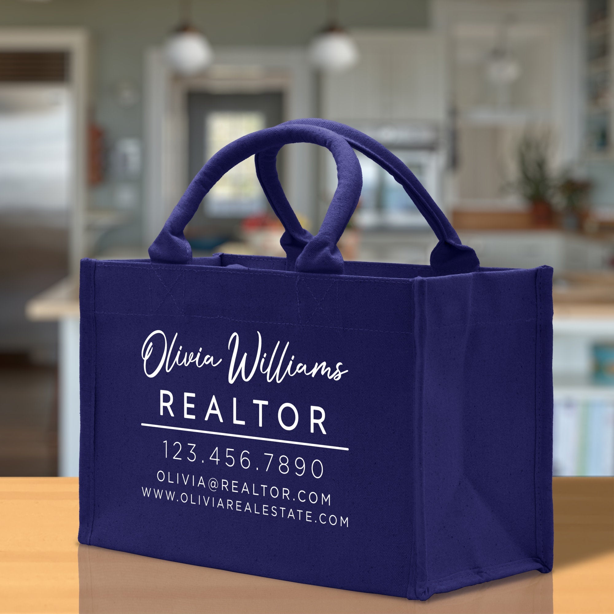 Realtor Tote Bag Personalized Business Tote Bag Custom Real Estate Agent Gift Bulk Business Logo Realtor Swag Real Estate Tote Bag - Aaria Tees Aaria Tees