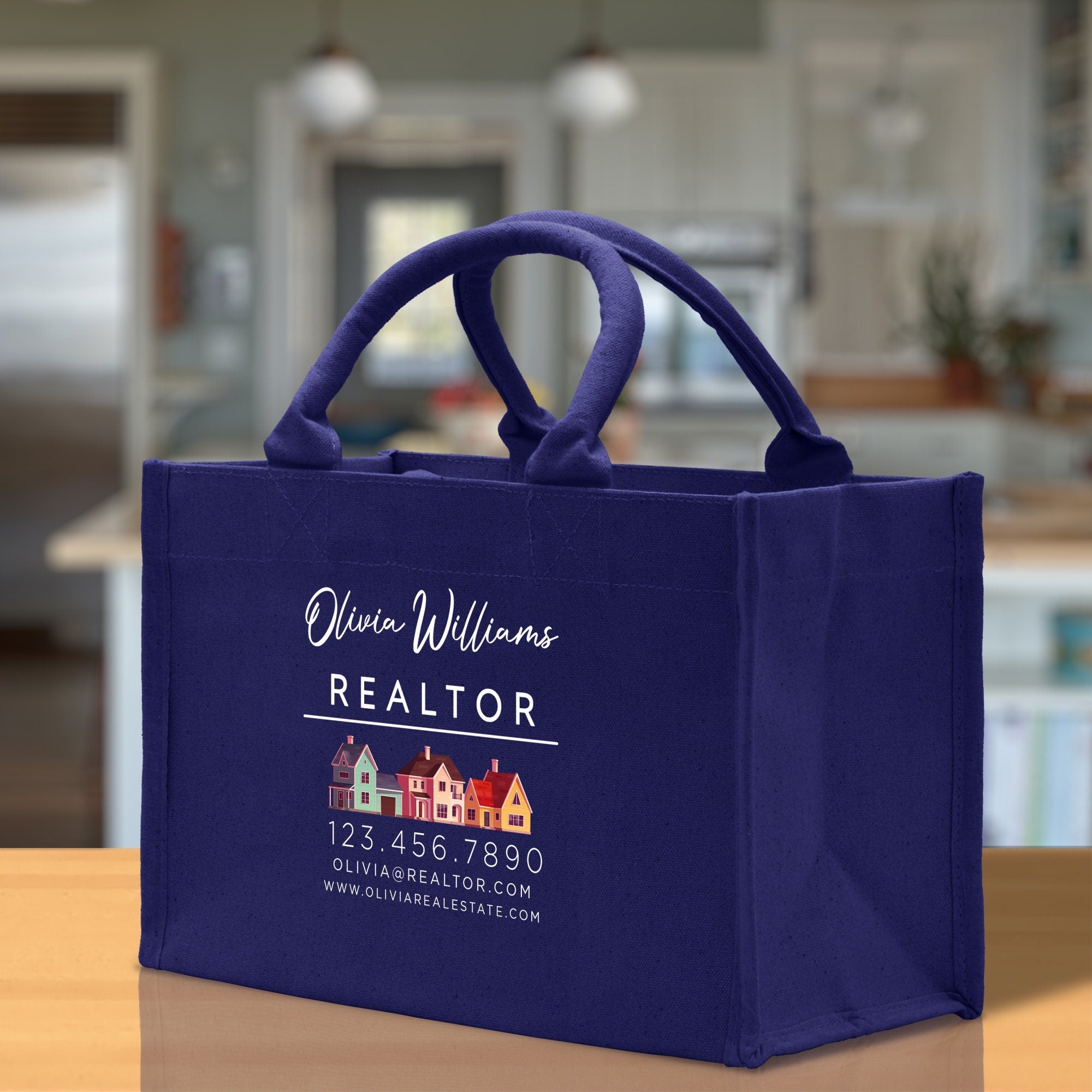 Realtor Tote Bag Personalized Business Tote Bag Custom Real Estate Agent Gift Bulk Business Logo Realtor Swag Real Estate Tote Bag - Aaria Tees Aaria Tees