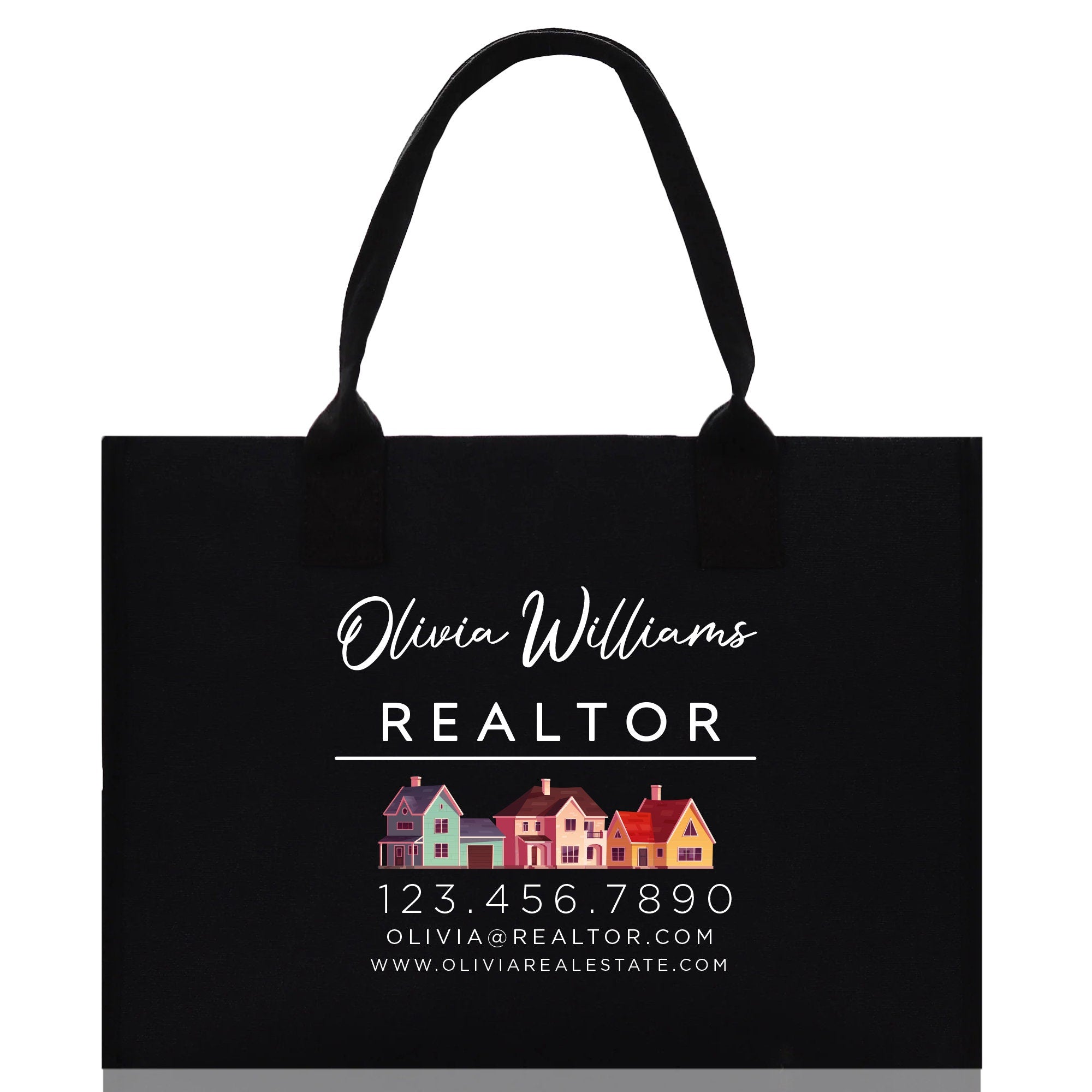 Realtor Tote Bag Personalized Business Tote Bag Custom Real Estate Agent Gift Bulk Business Logo Realtor Swag Real Estate Tote Bag - Aaria Tees Aaria Tees