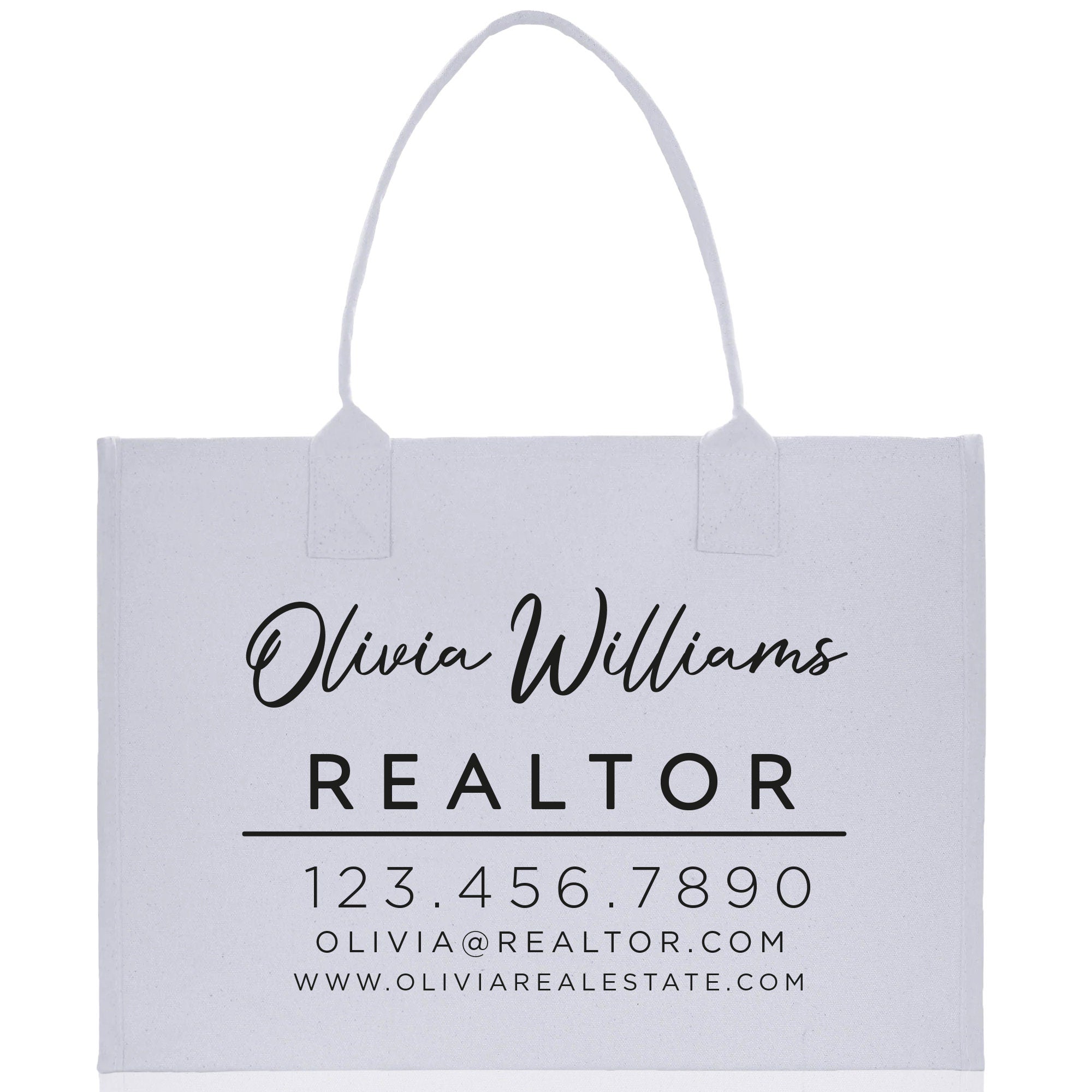 Realtor Tote Bag Personalized Business Tote Bag Custom Real Estate Agent Gift Bulk Business Logo Realtor Swag Real Estate Tote Bag - Aaria Tees Aaria Tees