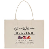 Realtor Tote Bag Personalized Business Tote Bag Custom Real Estate Agent Gift Bulk Business Logo Realtor Swag Real Estate Tote Bag - Aaria Tees Aaria Tees
