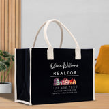 Realtor Tote Bag Personalized Business Tote Bag Custom Real Estate Agent Gift Bulk Business Logo Realtor Swag Real Estate Tote Bag - Aaria Tees Aaria Tees