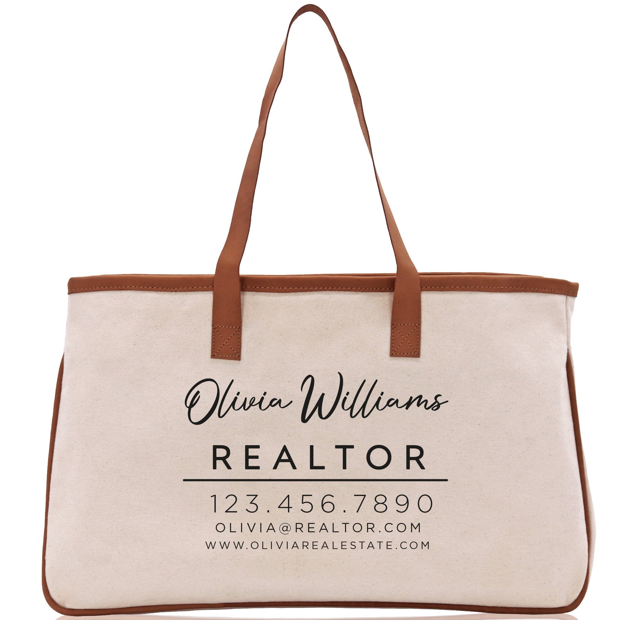 Realtor Tote Bag Personalized Business Tote Bag Custom Real Estate Agent Gift Bulk Business Logo Realtor Swag Real Estate Tote Bag - Aaria Tees Aaria Tees