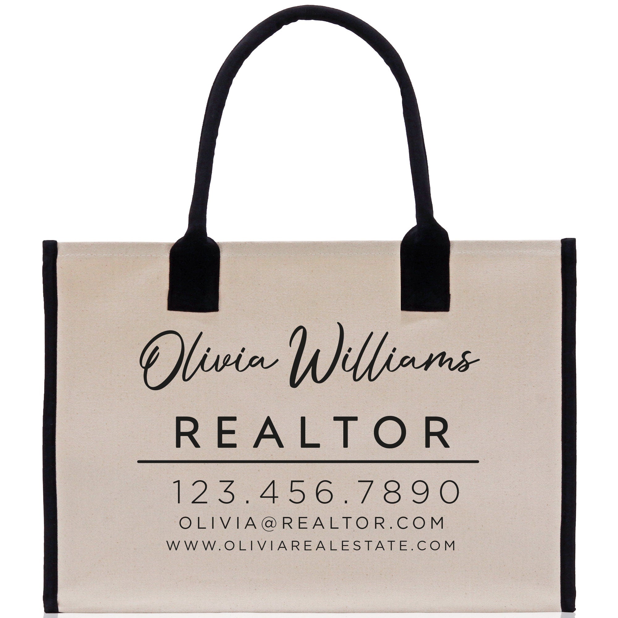 Realtor Tote Bag Personalized Business Tote Bag Custom Real Estate Agent Gift Bulk Business Logo Realtor Swag Real Estate Tote Bag - Aaria Tees Aaria Tees