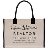 Realtor Tote Bag Personalized Business Tote Bag Custom Real Estate Agent Gift Bulk Business Logo Realtor Swag Real Estate Tote Bag - Aaria Tees Aaria Tees