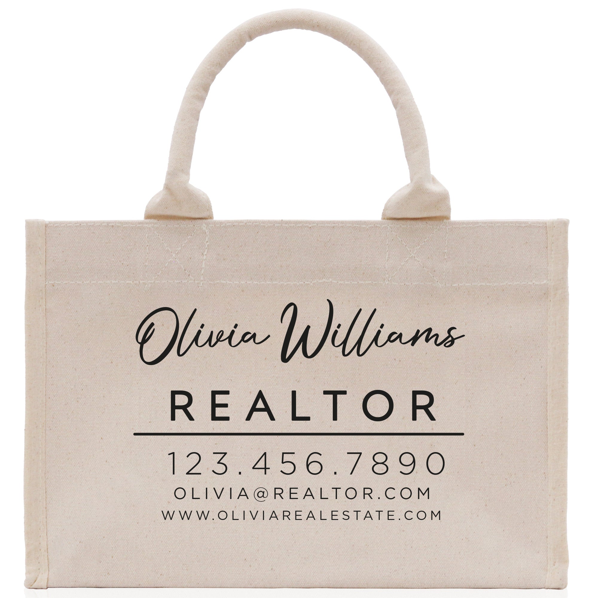Realtor Tote Bag Personalized Business Tote Bag Custom Real Estate Agent Gift Bulk Business Logo Realtor Swag Real Estate Tote Bag - Aaria Tees Aaria Tees