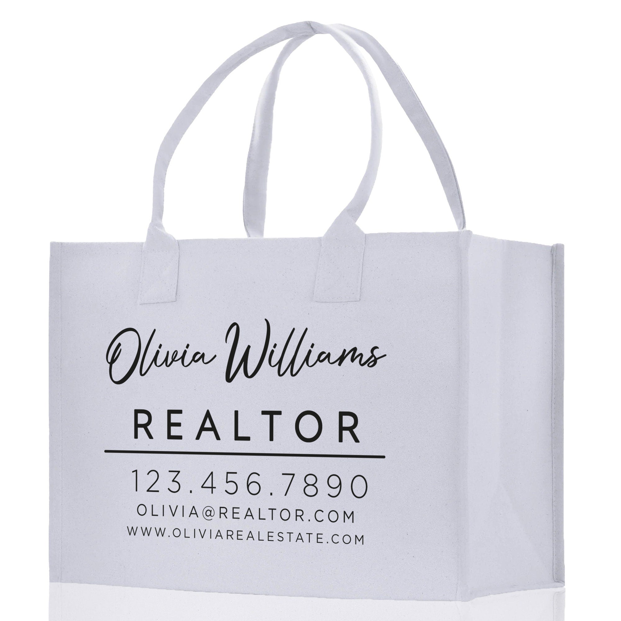 Realtor Tote Bag Personalized Business Tote Bag Custom Real Estate Agent Gift Bulk Business Logo Realtor Swag Real Estate Tote Bag - Aaria Tees Aaria Tees